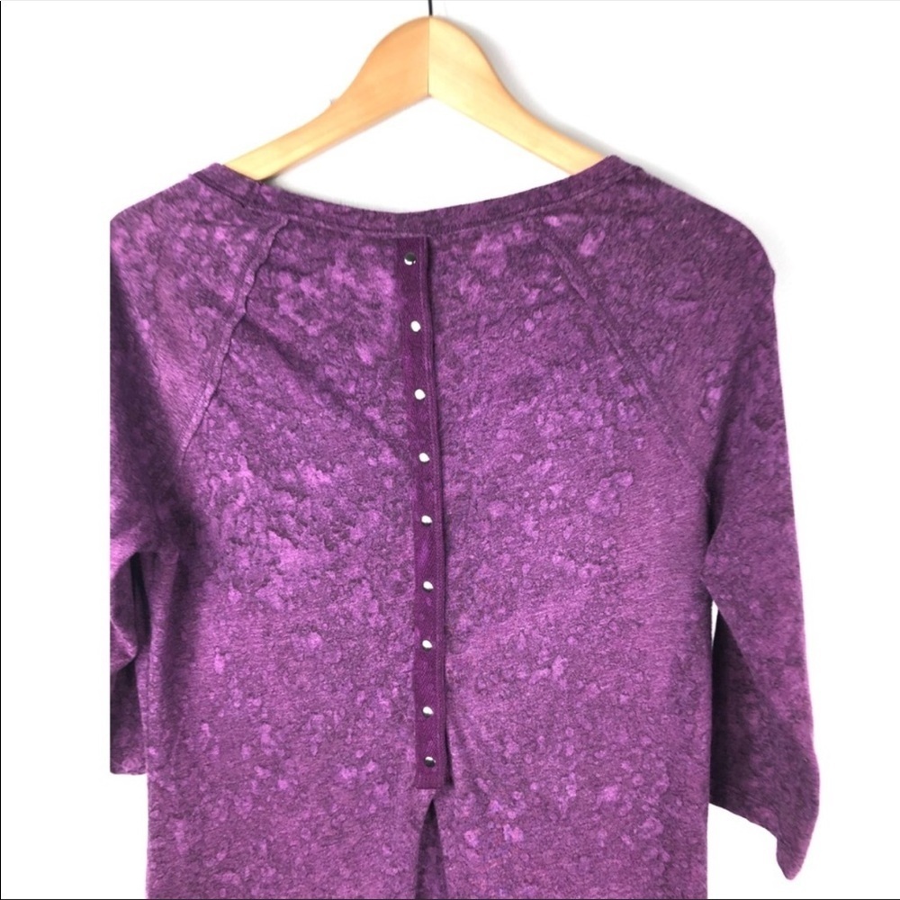 Free People We The Free Tee Purple XS Split Back - Picture 5 of 7